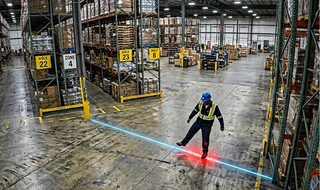 AI line intrusion detection in a warehouse