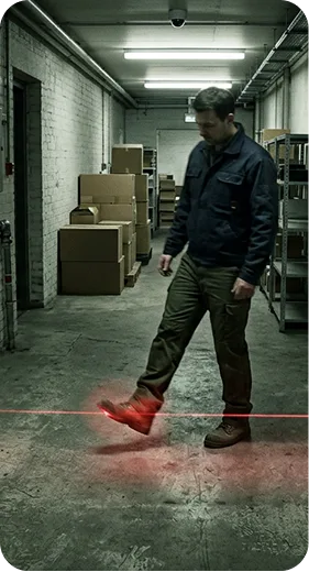 AI line intrusion detection in a hallway