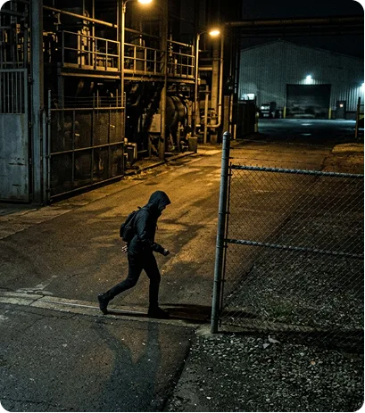 Virtual fencing in a dark industrial site